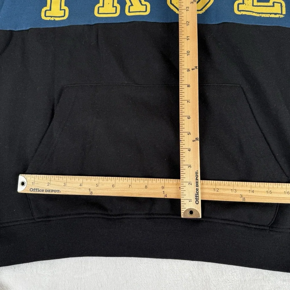 True Religion Contrast Panel Pullover Hoodie Men's XL Jet Black‎ Long Sleeve New